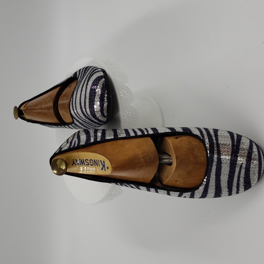Mossimo Supply Co. Glittery Sequin Zebra Flats Size 9